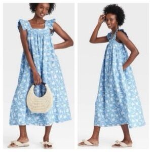 a new day Blue Floral Midi Dress